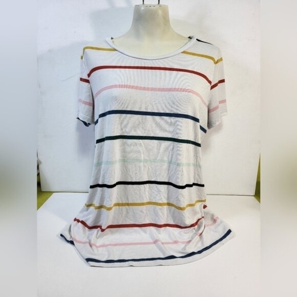 Torrid White with Coloured Stripes Blouse - Picture 2 of 8